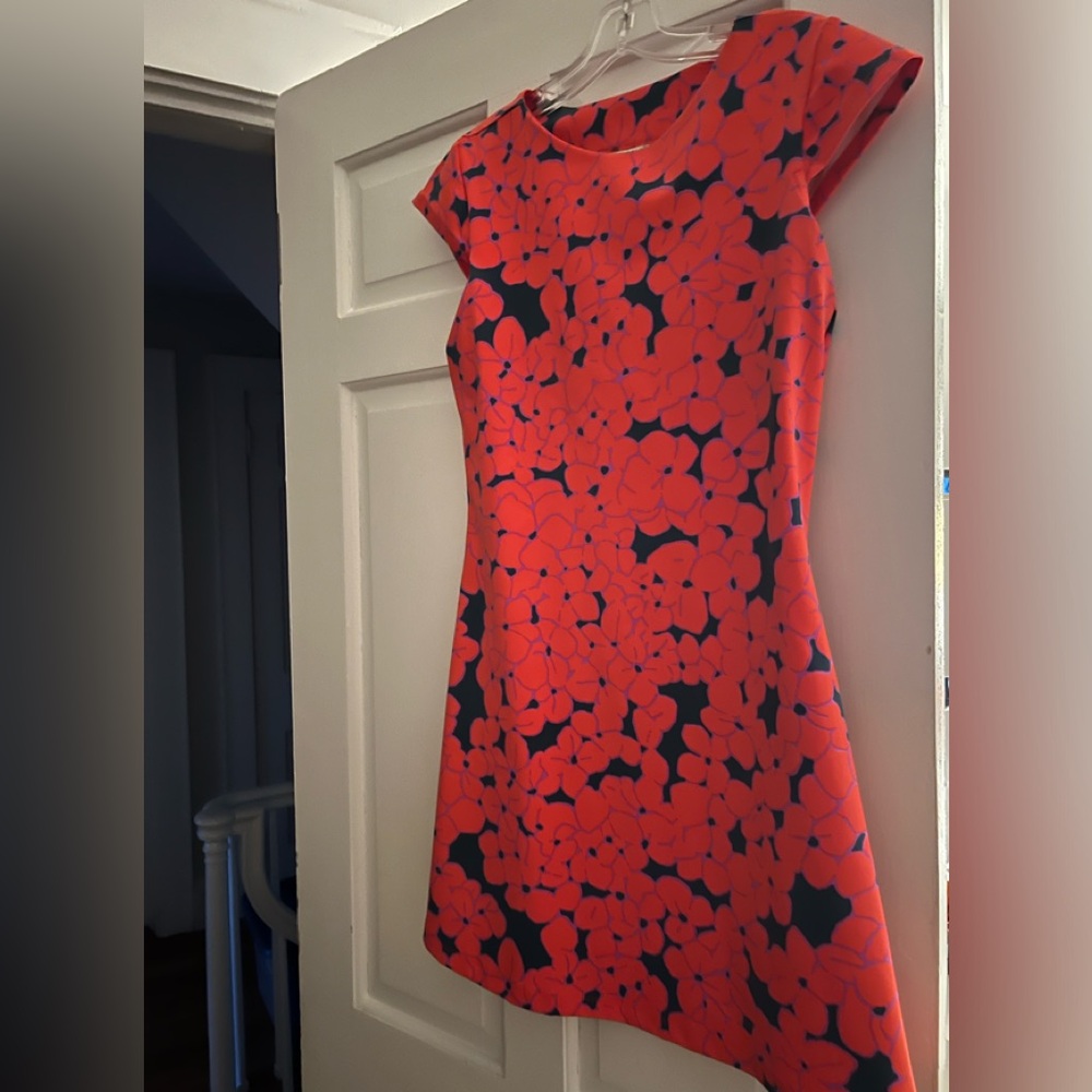 MAHI GOLD Red and Black Floral Mini Dress